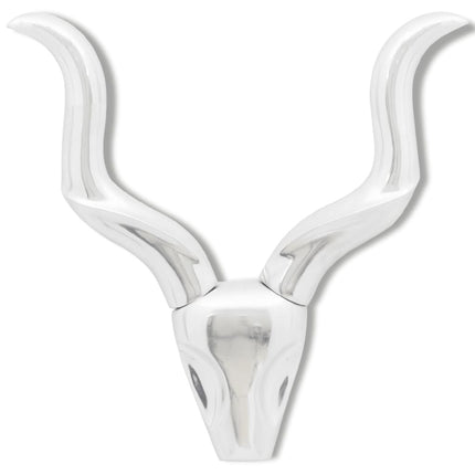 Décoration Murale En Forme De Tête De Gazelle En Aluminium Argent 50Cm