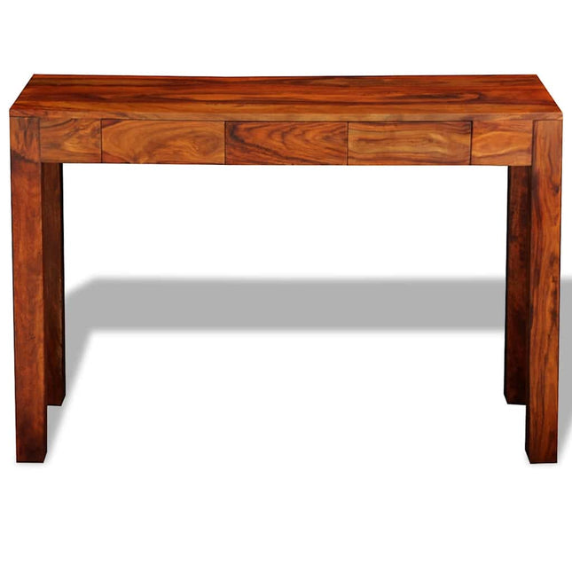 Table Console Avec 3 Tiroirs 80 Cm Bois Massif Blanc