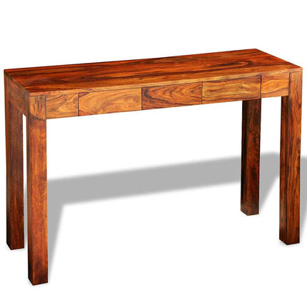 Table Console Avec 3 Tiroirs 80 Cm Bois Massif Blanc