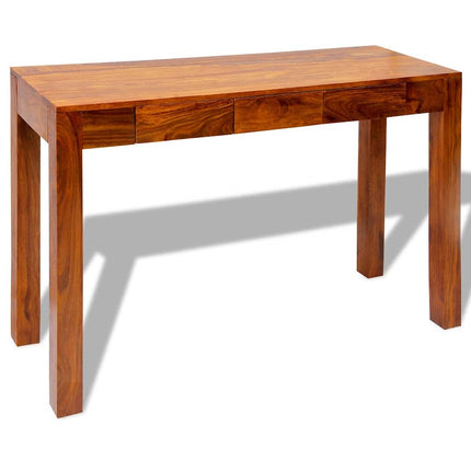 Table Console Avec 3 Tiroirs 80 Cm Bois Massif Blanc