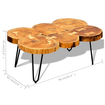 Table Basse 35 Cm 6 Troncs Bois