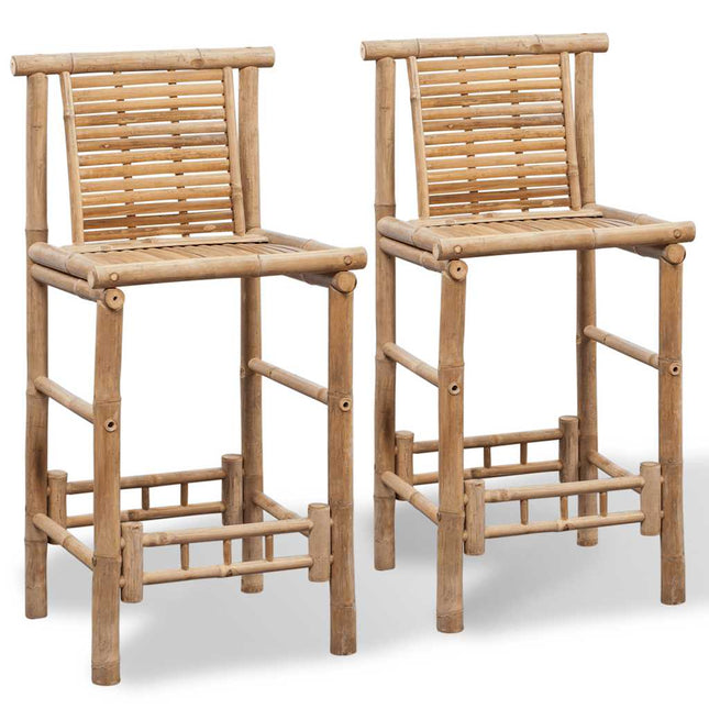 Tabourets De Bar Lot De 2 Bambou