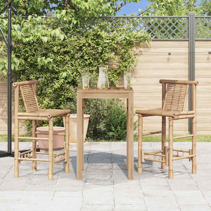 Tabourets De Bar Lot De 2 Bambou