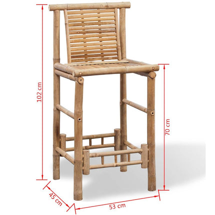 Tabourets De Bar Lot De 2 Bambou