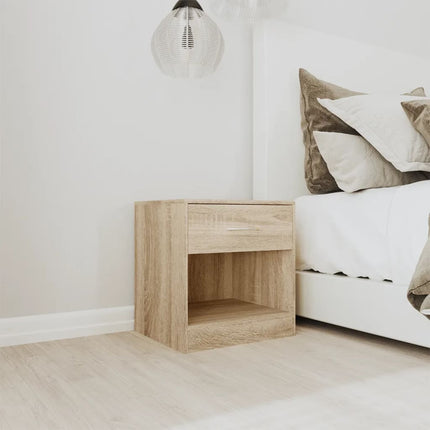 Table De Chevet 2 Pcs Avec Tiroir Couleur De Chêne