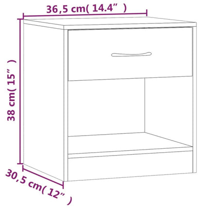 Table De Chevet 2 Pcs Avec Tiroir Couleur De Chêne