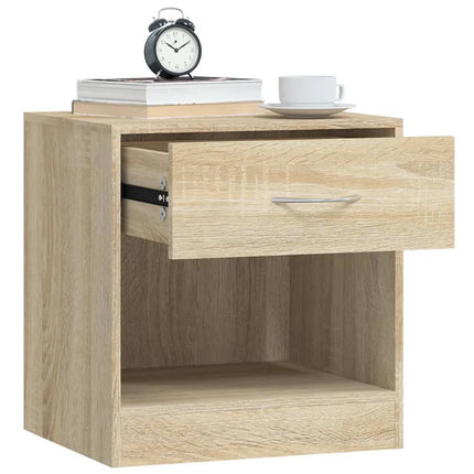 Table De Chevet 2 Pcs Avec Tiroir Couleur De Chêne