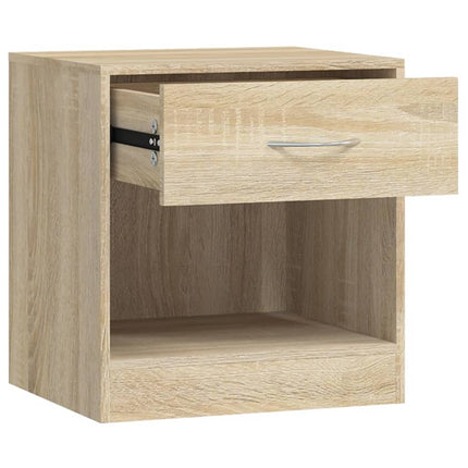 Table De Chevet 2 Pcs Avec Tiroir Couleur De Chêne