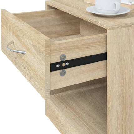 Table De Chevet 2 Pcs Avec Tiroir Couleur De Chêne