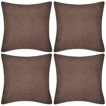 Housses De Coussin 4 Pcs Aspect De Lin