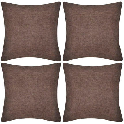 Housses De Coussin 4 Pcs Aspect De Lin