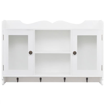 Vitrine Murale Avec Étagère De Livre / Dvd / Verre En Mdf Blanc Blanc
