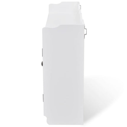 Vitrine Murale Avec Étagère De Livre / Dvd / Verre En Mdf Blanc Blanc
