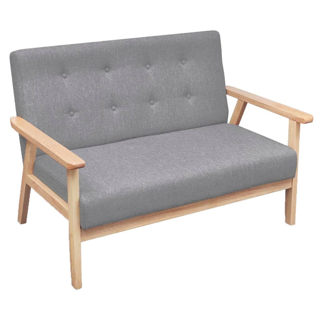 Ensemble De Canapés 2 Pcs Tissu Gris Clair