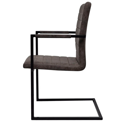 Chaises À Manger Cantilever Lot De 4 Marron Similicuir