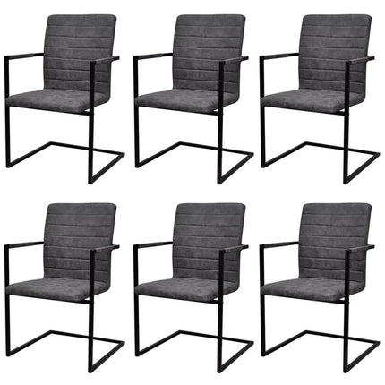 Chaises À Manger Cantilever Lot De 4 Marron Similicuir