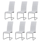 Chaises À Manger Cantilever Lot De 6 Blanc Similicuir
