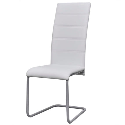 Chaises À Manger Cantilever Lot De 6 Blanc Similicuir