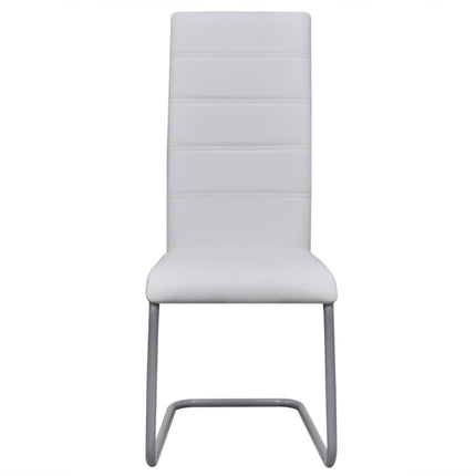 Chaises À Manger Cantilever Lot De 6 Blanc Similicuir