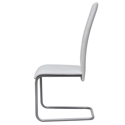 Chaises À Manger Cantilever Lot De 6 Blanc Similicuir