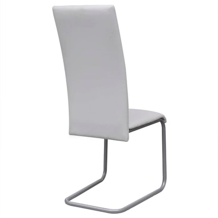 Chaises À Manger Cantilever Lot De 6 Blanc Similicuir