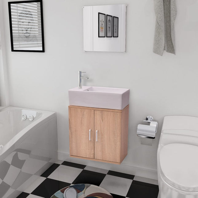 Meubles De Salle De Bains Trois Pièces Beige