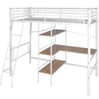 Lit Superposé Avec Bureau Et Marron Métal