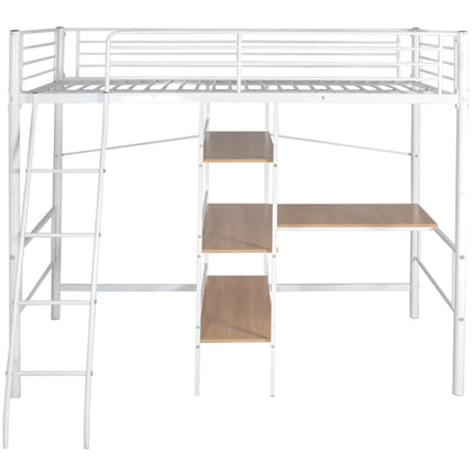 Lit Superposé Avec Bureau Et Marron Métal