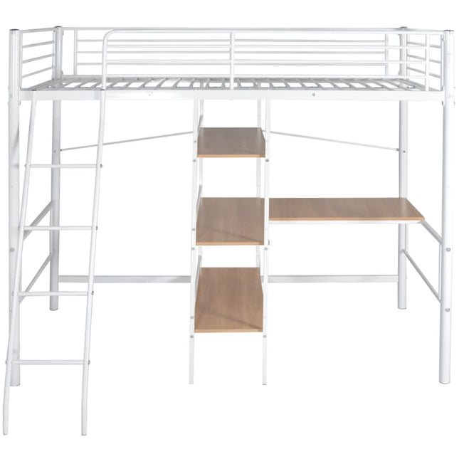 Lit Superposé Avec Bureau Et Marron Métal