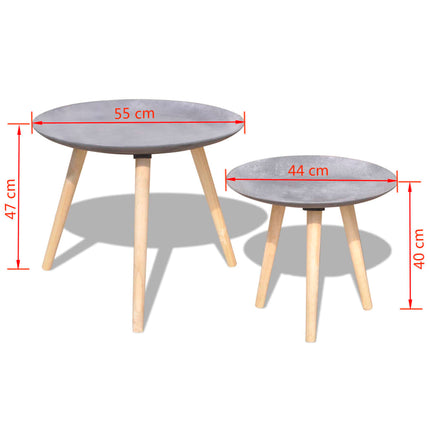 Ensemble De Table D'appoint/Table Basse 2 Pcs 55 Cm Et 44 Cm