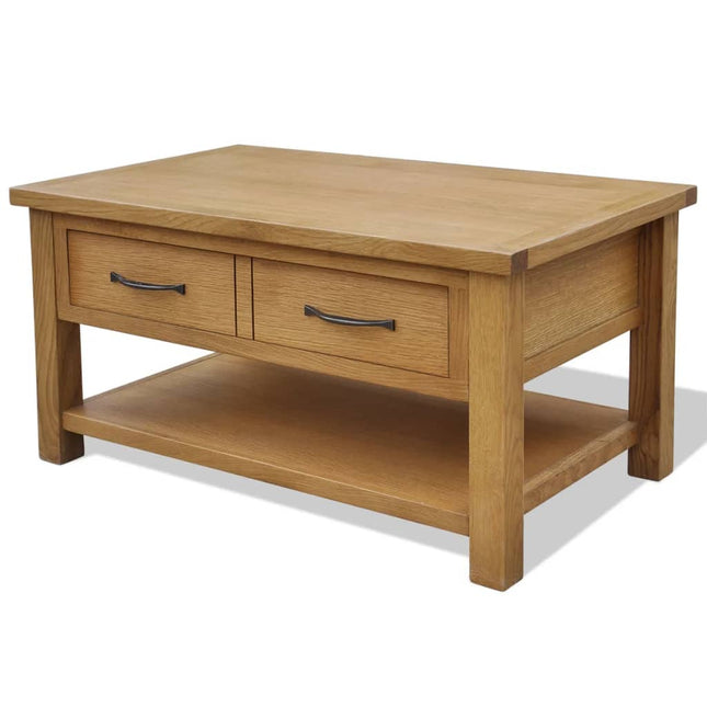 Table Basse 88X53X45 Cm Bois De Chêne Massif