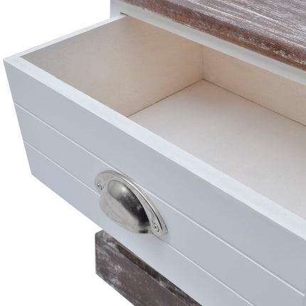Table De Chevet Marron Et Blanc