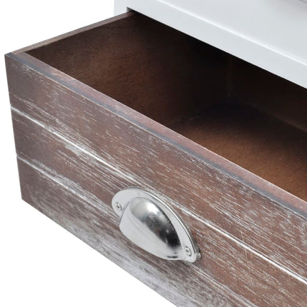 Table De Chevet Marron Et Blanc