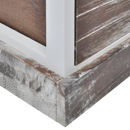 Table De Chevet Marron Et Blanc