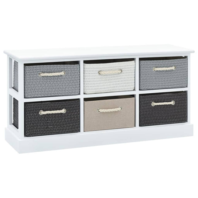 Banc De Rangement 6 Tiroirs Bois
