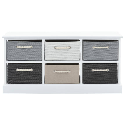 Banc De Rangement 6 Tiroirs Bois