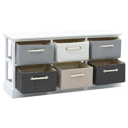 Banc De Rangement 6 Tiroirs Bois