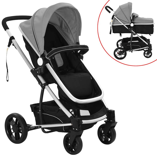 Poussette/Landau Bébé 2-En-1 Aluminium