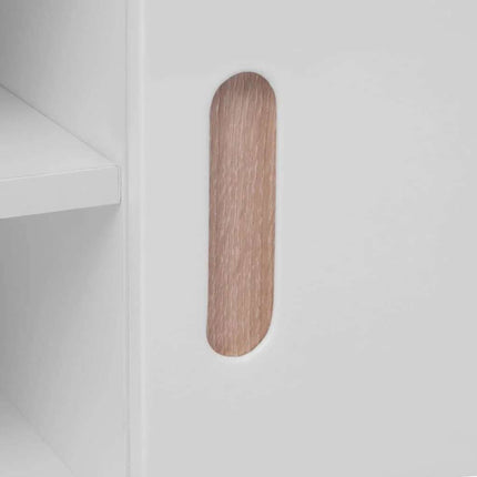 Meuble Tv Mdf 150X35X48,5 Cm Blanc Brillant