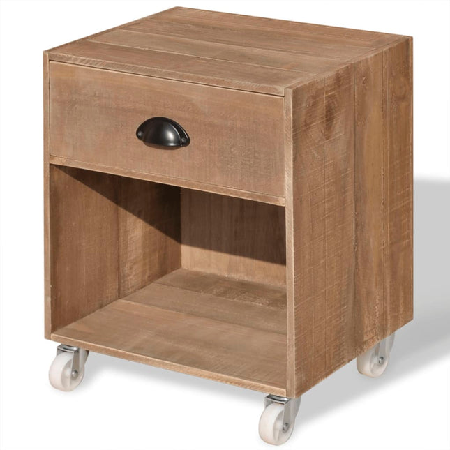 Table De Chevet Marron Bois Massif