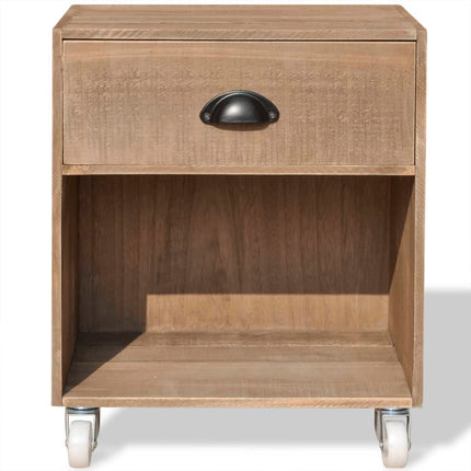 Table De Chevet Marron Bois Massif