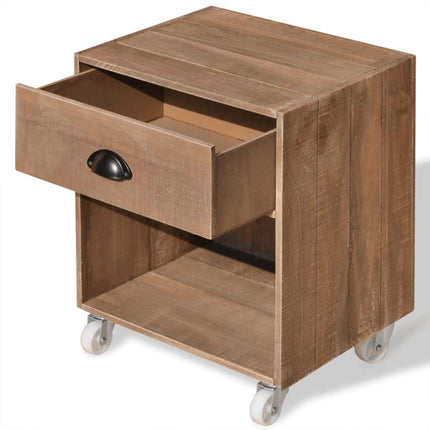 Table De Chevet Marron Bois Massif