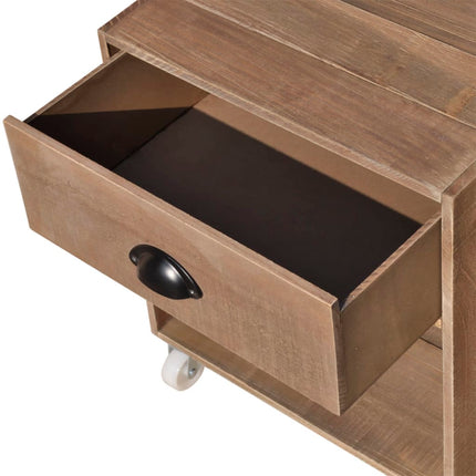 Table De Chevet Marron Bois Massif