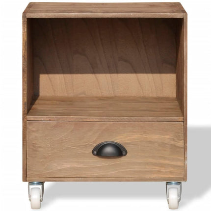 Table De Chevet Marron Bois Massif