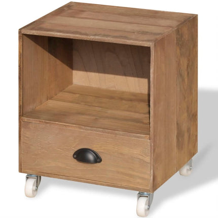 Table De Chevet Marron Bois Massif
