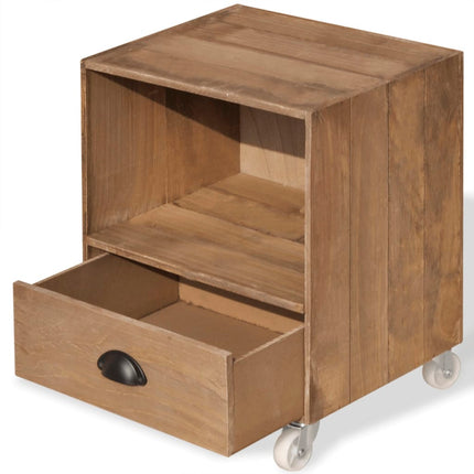 Table De Chevet Marron Bois Massif