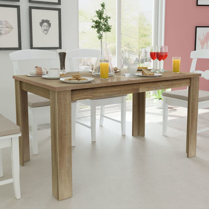 Table À Manger 140X80X75 Cm Chêne