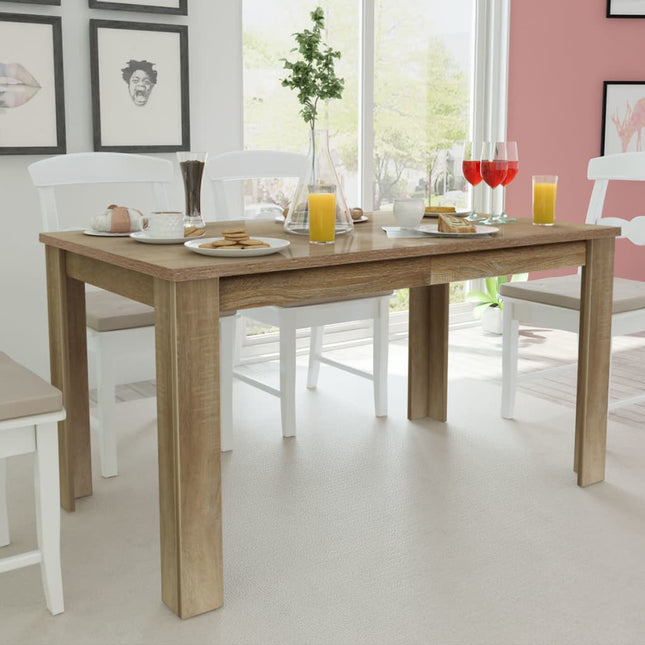 Table À Manger 140X80X75 Cm Chêne