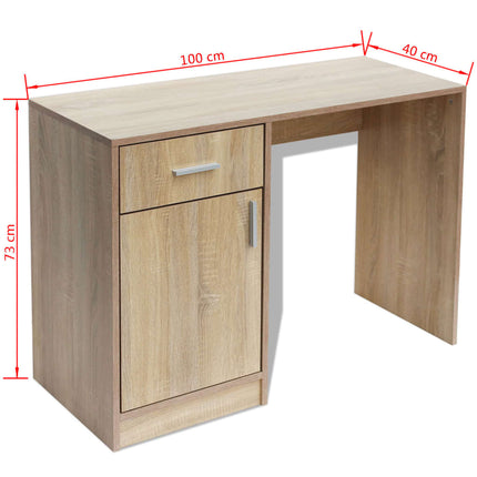 Bureau Avec Tiroir Et Placard 100X40X73 Cm