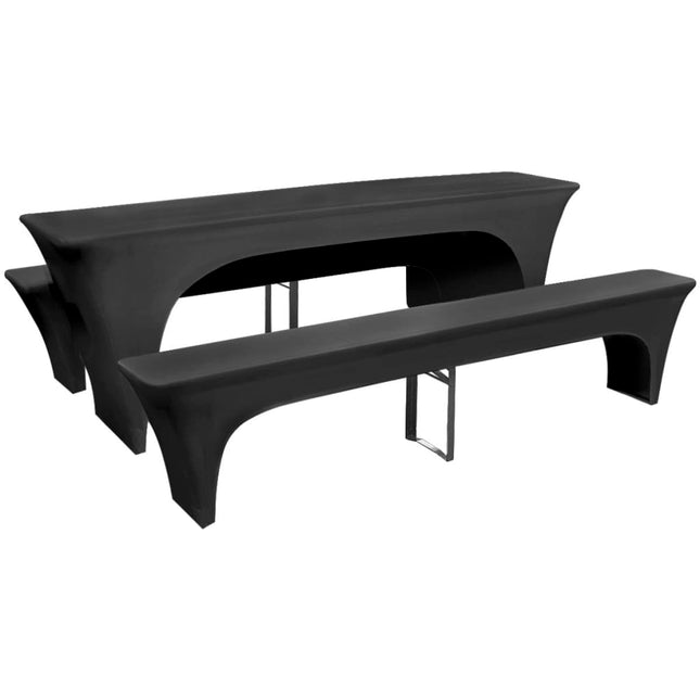 Housses De Table Et Bancs Extensibles 3 Pcs
